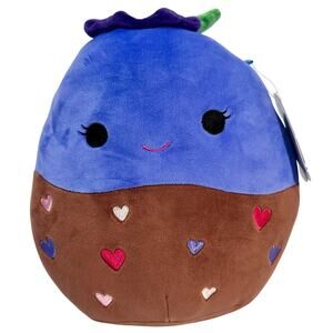Squishmallow 10"  Bluby Chocolate Blueberry Valentines Day 2025 NWT Plush  FTM